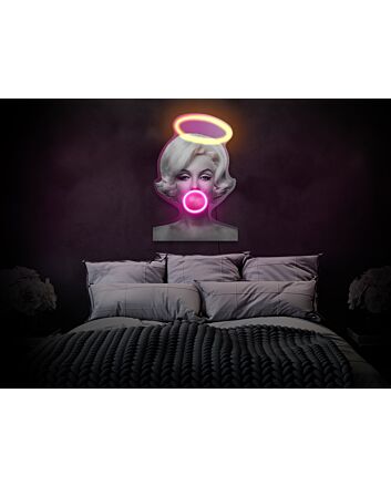Brighten Your Space with Elegance for Bars, Weddings, and Home Decor – Marilyn Monroe Neon Sign Bubble Gum Wall Art Pop Art LED UV Neon Sign.