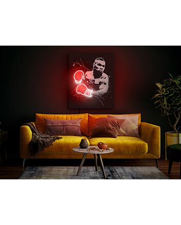 Elevate your man cave, sports bar, or office space with the electrifying Mike Tyson Boxing wall art Pop art LED UV neon sign.