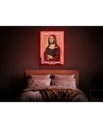 Bring the iconic smile to your space: Mona Lisa wall sign Neon art print Pop art LED UV neon sign - Perfect for cafes, art studios, and eclectic home decor.