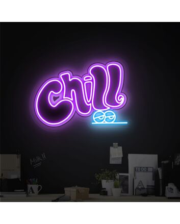 Brighten Your Space: The Chill Wall Decoration Led Uv Led Neon Sign for House - Perfect for Home Decor, Office Ambience, and Storefronts.