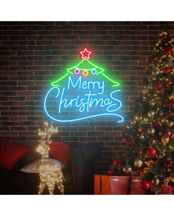 Elevate your festive ambiance: Christmas Tree Led Neon Sign for Enchanting Home, Office, and Event Decorations - Perfect for Christmas, Weddings, and Parties.