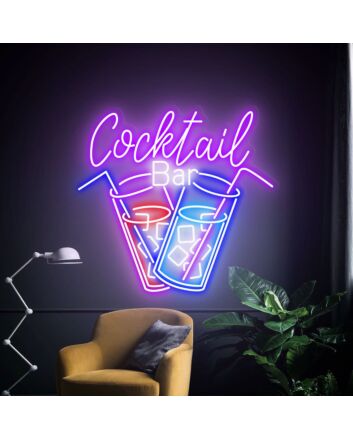 Brighten Up Your Celebrations and Cocktails with the Vibrant Cocktail Bar Led Neon Sign for Bar, Wedding, and Party Decor.