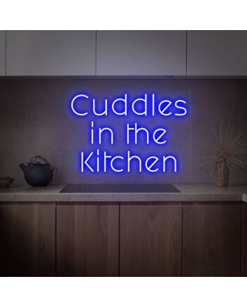 Add a Warm Glow to Your Culinary Space and Celebrations with Cuddles In The Kitchen Neon Sign Kitchen Decoration.