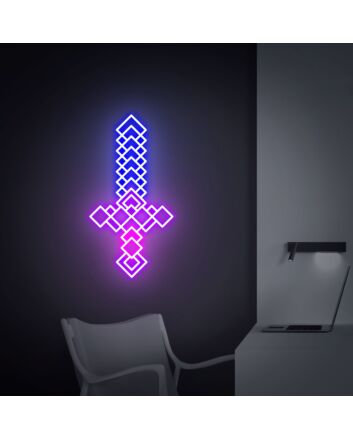 Enhance your gaming sanctuary and elevate special events with the Diamond Sword Led Neon Sign Gaming Room Decor - perfect for home use, offices, bars, and geek-themed weddings.