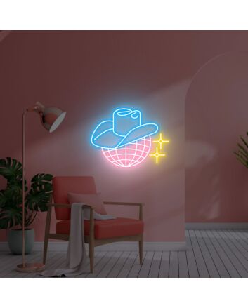 Revamp Your Space with Disco Ball Led Neon Sign - The Perfect Touch for Home Decor, Office Vibes, Store Ambiance, Bars, and Wedding Celebrations.
