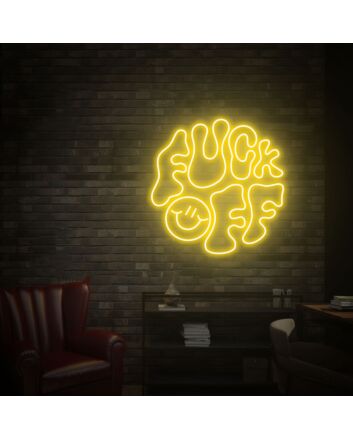 Brighten Up Your Space with Humor: Fuck Off Funny LED Neon Sign, Perfect for Bars, Offices, and Home Game Rooms.