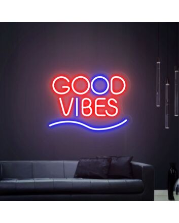 Brighten Your Space: Perfect for Home Decor, Bars, and Weddings - Good Vibes Led Neon Sign For Party Wall Art