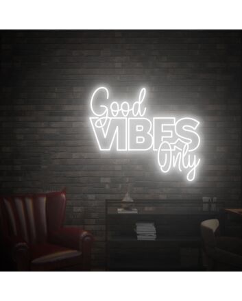 Brighten Up Your Space: Good Vibes Only LED Neon Sign for Bars, Weddings, Offices, and Home Decor