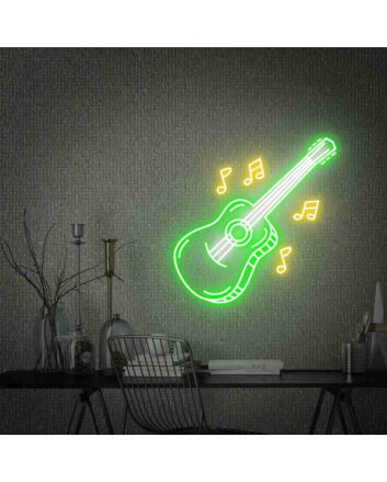 Brighten Up Your Space: Perfect for Home Decor, Office Ambiance, or as a Vibrant Addition to Bar, Pub, Club, and Live Show Settings with the Guitar Led Neon Sign Wall Art.