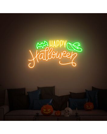 Brighten Up Your Spooky Celebrations and Home Ambiance with Halloween Decor LED Neon Sign for Parties, Events, and Wall Decor.