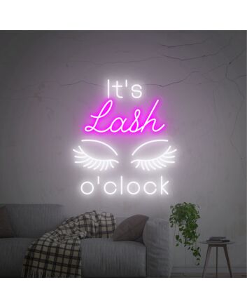 Brighten Up Your Beauty Salon, Home Spa or Makeup Party with "It's Lash O'Clock" LED Neon Sign Wall Decor Business Sign