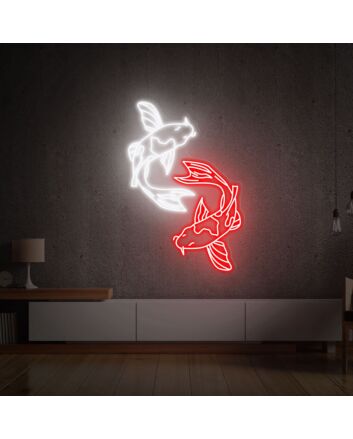 Brighten Your Space: Perfect for Home Decor, Offices, and Bars - Koi Fish Japanese Lover Gift Led Neon Sign Wall Decor