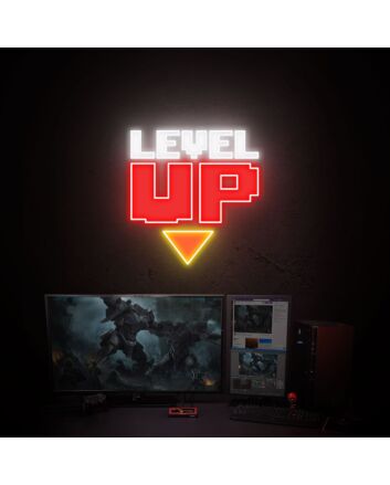 Brighten Your Gaming Sanctuary and Celebrate in Style with Level Up UV LED Neon Sign Acrylic Board - Perfect for Home Decor, Office Vibes, and Party Ambiance.
