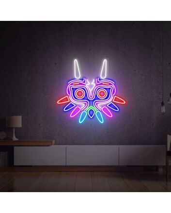 Add a Legendary Glow to Your Gaming Space, Bar, or Party with the Majora&#039;s Mask LED Neon Sign - Perfect for Zelda Fans and Event Decorations.
