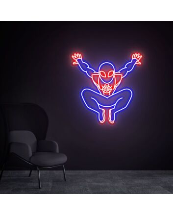 Brighten Your Child&#039;s Room or Superhero-Themed Parties with Miles Morales Spiderman Led Neon Sign Wall Art Superhero Decor.