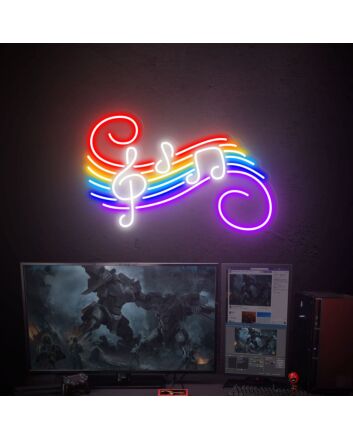 Elevate Your Entertainment Spaces: Music Flow Led Neon Sign Live Music Led Neon Sign Music Wall Art Musical Notes Sign perfect for bars, home theaters, and DJ booths.
