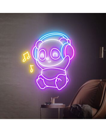Brighten Your Kids&#039; Space and Celebrate Special Occasions with Panda Led Neon Sign Cute Panda Wall Art Light for Room Decor, Parties, and Weddings.