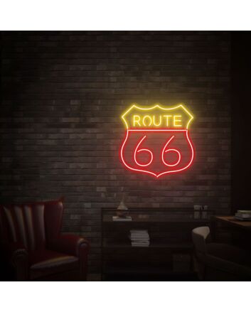 Enhance Your Home, Office, or Bar Ambiance with the Route 66 Led Neon Sign Wall Art - Perfect for Parties, Weddings, and Store Displays