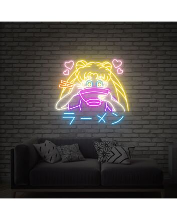 Brighten Up Your Space: Sailor Moon LED Neon Signs - The Perfect Personalized Gift for Home, Office, and Party Decor.