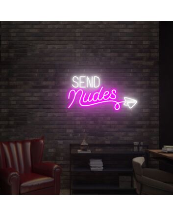 Brighten Up Your Bedroom, Bar, or Bachelor Pad with "Send Nudes" LED Neon Sign Flex Wall Art - The Ultimate Conversation Starter
