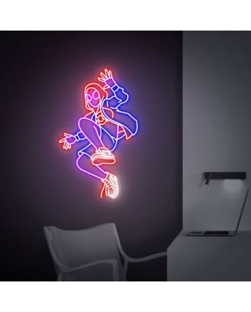Brighten Your Game Room and Bar: Sports Spiderman Neon Wall Art Miles Morales Spiderman Led Neon Sign