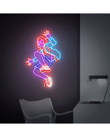 Brighten Your Game Room and Bar: Sports Spiderman Neon Wall Art Miles Morales Spiderman Led Neon Sign