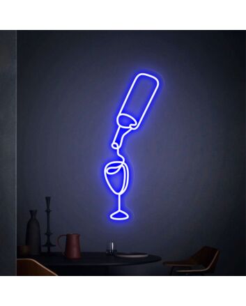 Elevate your Wine Cellar, Bar, or Wedding Venue with Wine Glass S LED Neon Sign Wine Artwork Decor.