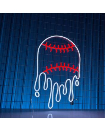 Hit a Home Run in Your Decor with the Baseball Dripping Sign Neon Light, Perfect for Sports Bars, Game Rooms, and Baseball-Themed Weddings!