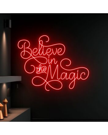 Brighten Up Your Celebrations and Spaces: Believe In The Magic Led Neon Sign for Weddings, Parties, and Cozy Home Decor