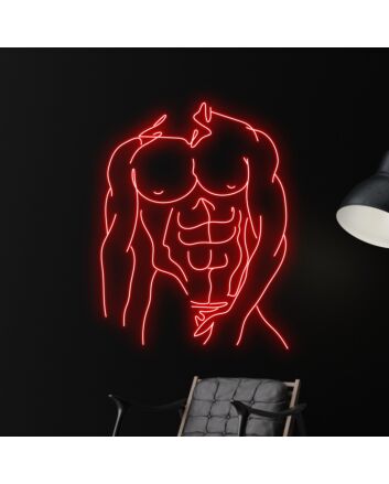 Brighten Up Your Bar, Club, or LGBTQ+ Events with the Bikini Naked Male LED Neon Sign in Stunning Red.
