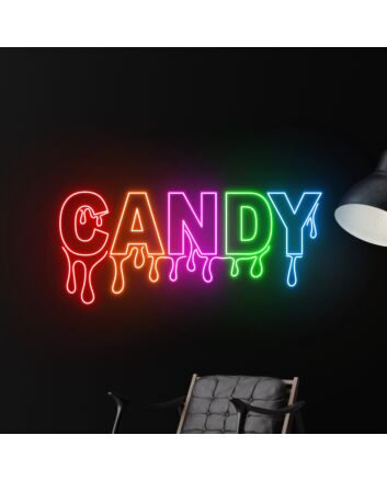 Brighten Your Space with Candy Dripping LED Sign - Perfect for Home Decor, Bars, and Birthday Celebrations