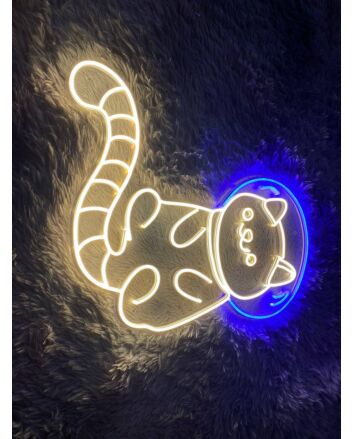 Brighten Up Your Space with Cat Astronaut LED Sign - Perfect for Home Decor, Office Ambiance, or Themed Parties!
