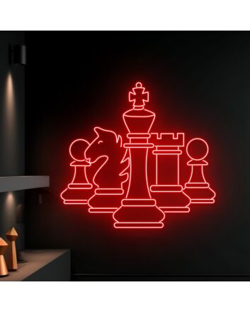 Brighten Your Game Nights and Decor with the Custom Chess Led Neon Sign for Home, Office, and Social Events.