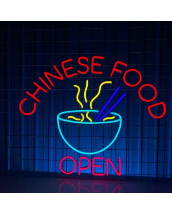 Brighten Your Eatery and Celebrate with Style: Chinese Food Open Led Neon Sign Noodle Food Store Wall Deco for Restaurants, Bars, and Festive Events.