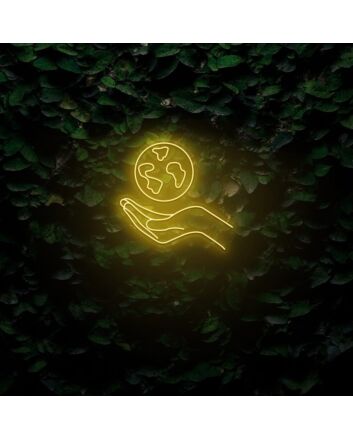 Holding The Earth LED Sign