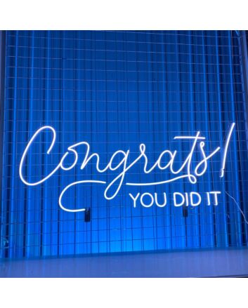 Celebrate Your Achievements in Style at Your Office, Store, or Graduation Party with the Congrats You Did It Led Neon Sign Custom Text Quote Neon Led Sign.