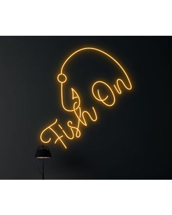 Brighten Up Any Space: Fish On Led Neon Sign - Perfect for Home Decor, Offices, Stores, Bars, Weddings, and Parties for Sea Animal Enthusiasts and Fishing Fans.