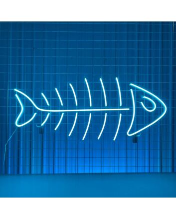 Brighten Up Your Coastal Café or Home Aquarium Room with the Fish Skeleton Sea Animal Restaurant Decor Led Neon Sign.