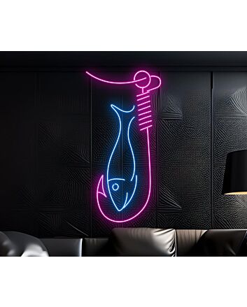 Brighten Your Home, Office, or Bar with the Fishing Led Neon Sign - Perfect for Animal Lovers and Decor Enthusiasts!