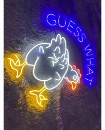 Brighten up Your Kitchen, Bar, or Farmhouse Fun with Guess What Chicken Led Neon Sign Chicken Led Sign Chicken Butt Neon Light.
