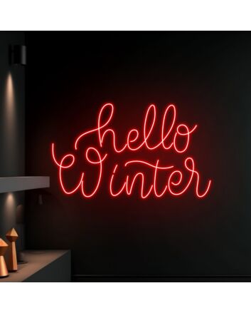 Elevate Your Holiday Decor: Transform Your Home, Office, or Party Venue with Hello Winter Led Neon Sign Custom Text Christmas Neon Led Sign