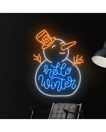 Bring festive cheer to your holiday gatherings and retail displays with the Hello Winter Snowman Led Neon Sign Christmas Neon Light Christmas Decor.