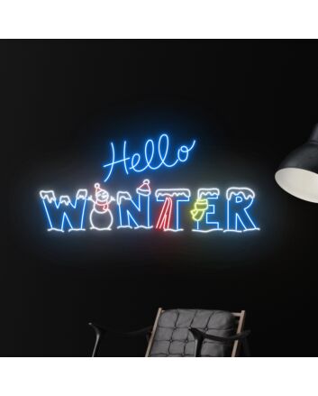 Brighten Up Your Christmas, Party, and Home Ambiance with the Hello Winter Snowman Led Neon Sign Christmas Neon Light Decor.