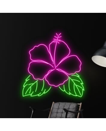 Elevate Your Space: Transform Your Home, Office, or Bar with the Hibiscus Flower Neon LED Light - Perfect for Weddings and Parties Too!
