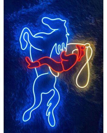 Transform your space into a Western Wonderland with Howdy Cowboy Riding Horse Led Neon Sign Man Cowboy Riding Horse - Perfect for Bars, Home Decor, and Themed Parties!