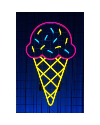 Brighten Up Your Space: Ice Cream Neon Led Light Cream Coffee Shop Decor Light, Perfect for Home, Bar, and Wedding Ambiance.