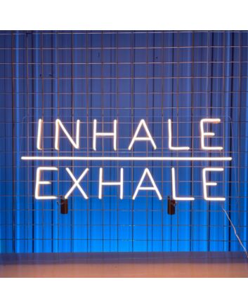 Brighten Your Zen Space, Yoga Studio, or Bedroom with the "Inhale Exhale" LED Neon Sign, Perfect for Relaxing Ambiance and Mindful Decor.