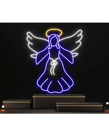 Brighten Your Sanctuary: The Jesus Christ Angel Wings Led Neon Sign for Home Decor, Church Events, and Inspirational Settings