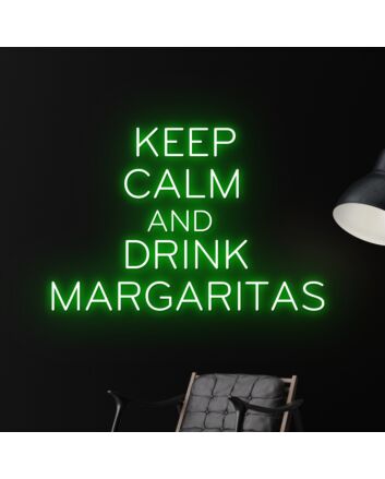 Elevate Your Space with the Keep Calm And Drink Margaritas Led Neon Sign - Perfect for Bars, Restaurants, and Chic Home Decor.