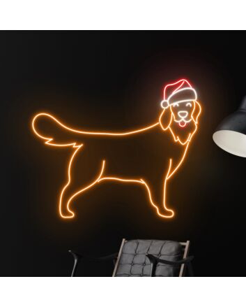 Deck the Halls and Light Up Your Celebrations with Labrador Christmas Hat Led Neon Sign - Perfect for Home, Office, and Festive Season Parties
